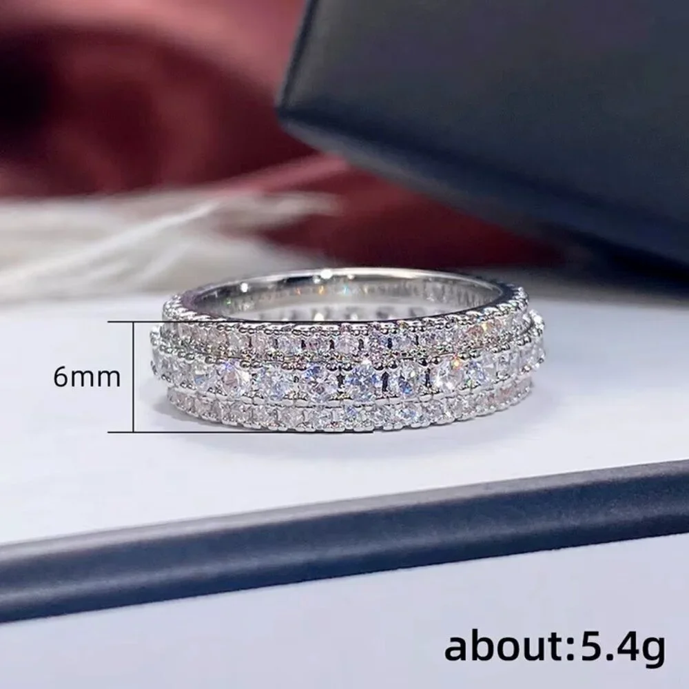 NEW 14k White Gold Pave Diamond Ring Band